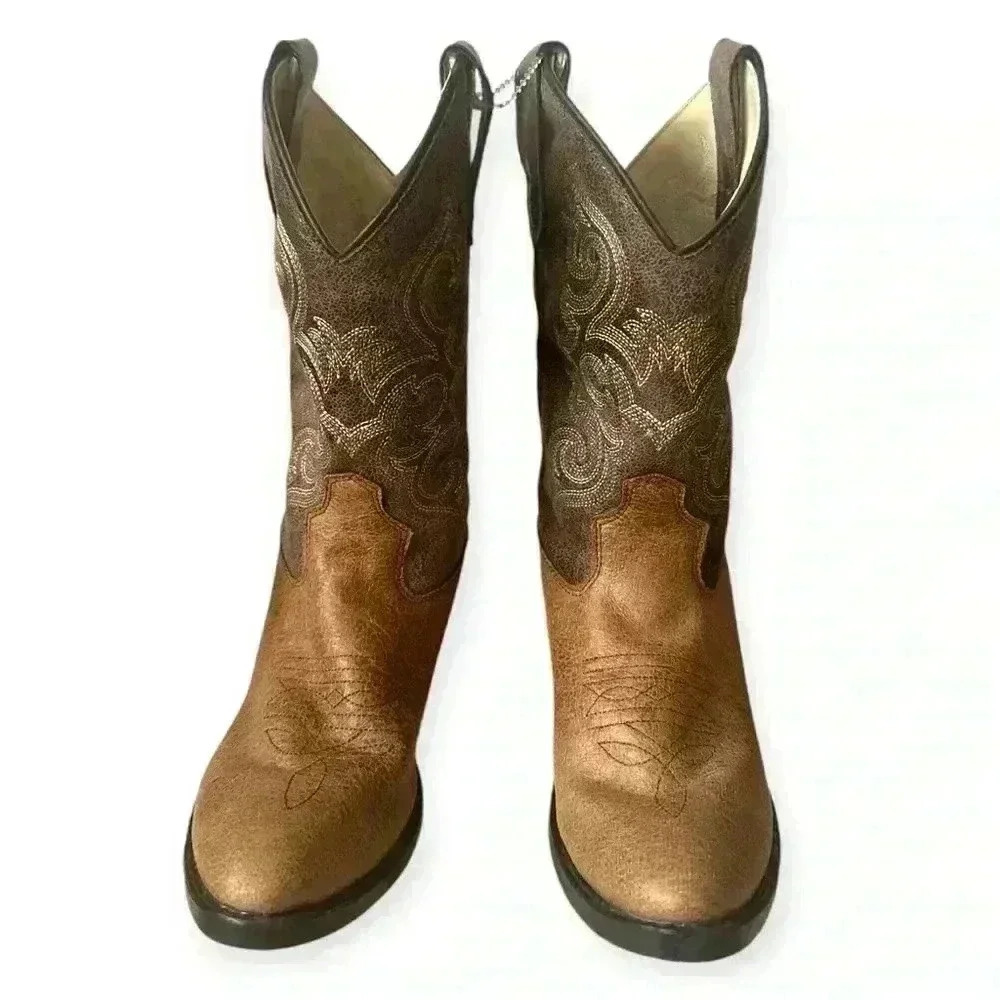 Old West Kids Boots Unisex-Child J Toe Vintage Little Kid Boots size 1.0 D - Picture 4 of 6